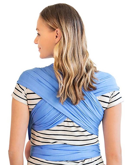 Moby Wrap Fascia Portabebè Evolution - Morbidissima e Facile da indossare - Fiordaliso Fasce Portabebé